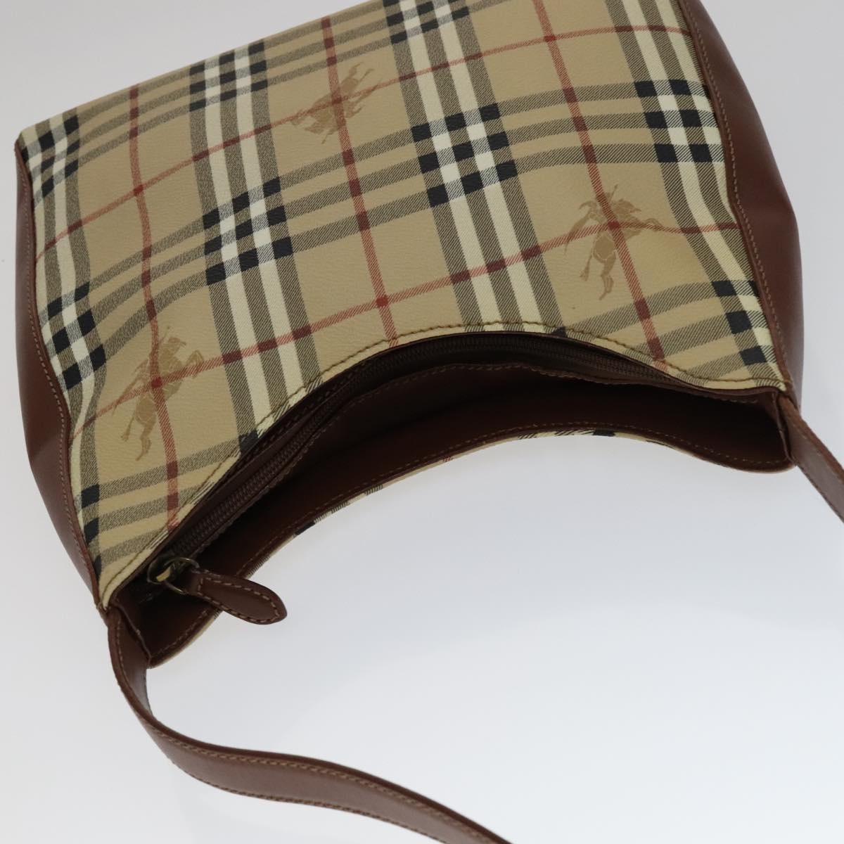 Burberry Nova Check Shoulder Bag Pvc Leather Beige - 6