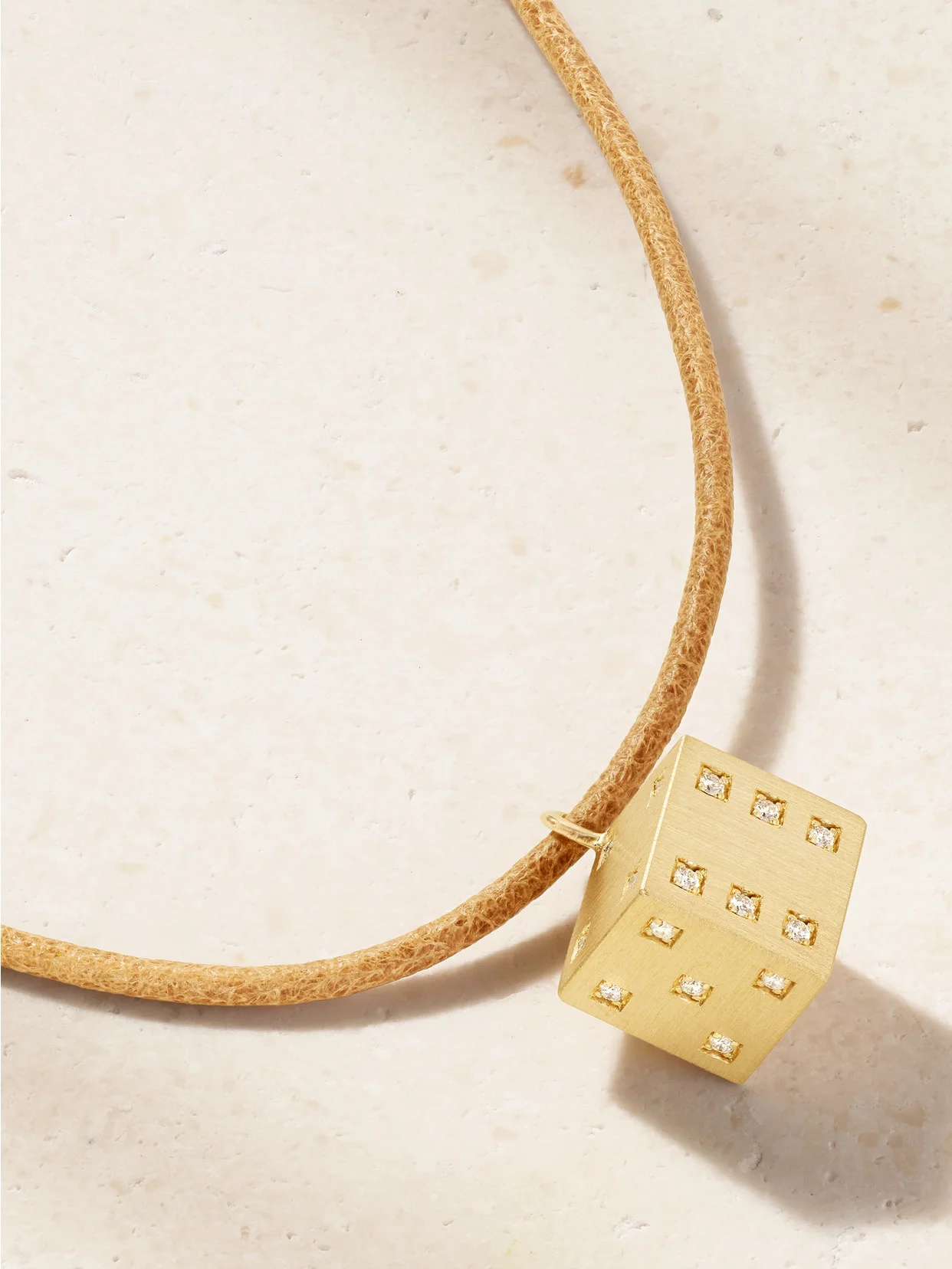 Dado 18-karat Gold, Diamond And Leather Necklace - 1