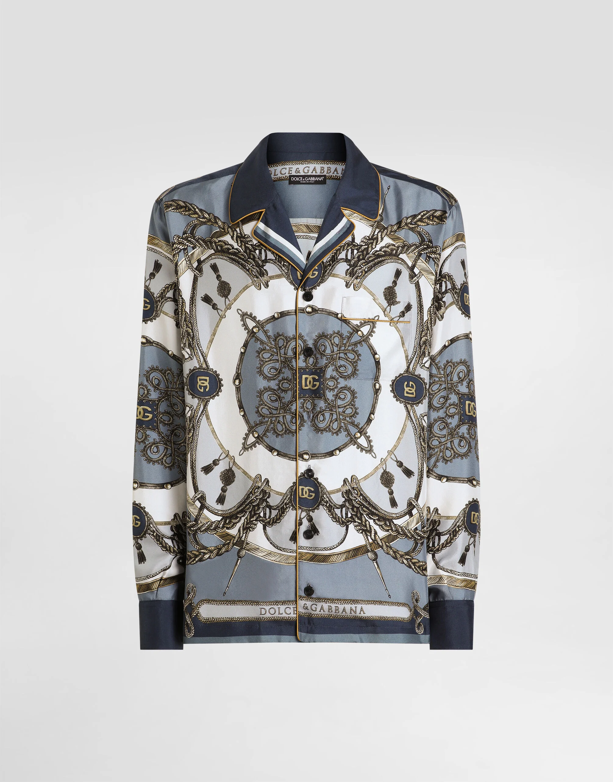 Cargo-print silk twill shirt - 1