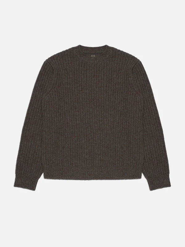 August Chunky Crew Neck Knit Brown - 1