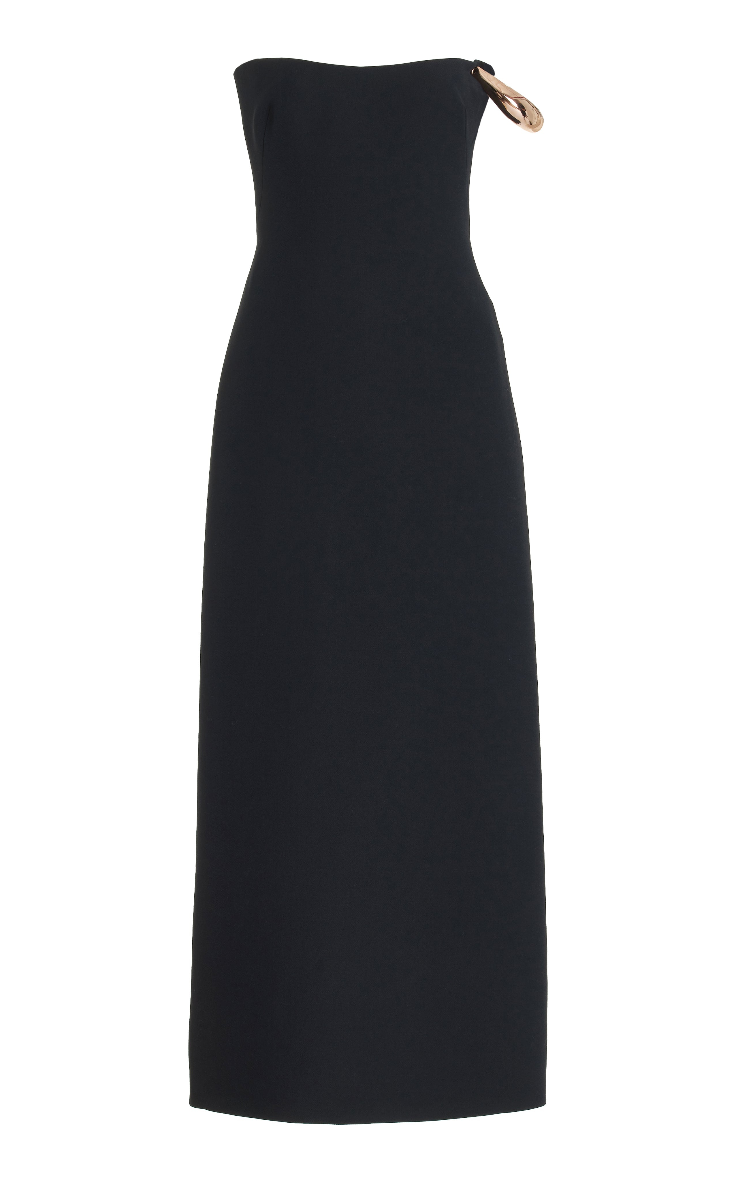 Anica Dress in Black Silk Wool Cady - 1