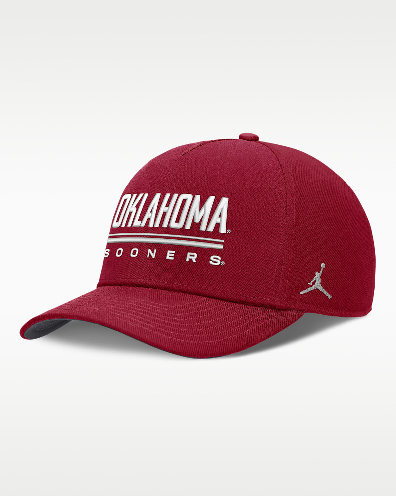 Oklahoma Sideline Practice Rise Men's Jordan Brand Dri-FIT College Adjustable Hat 1