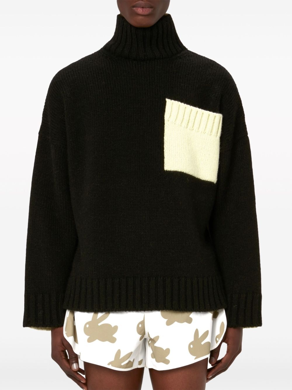 logo-embroidered high-neck jumper - 3