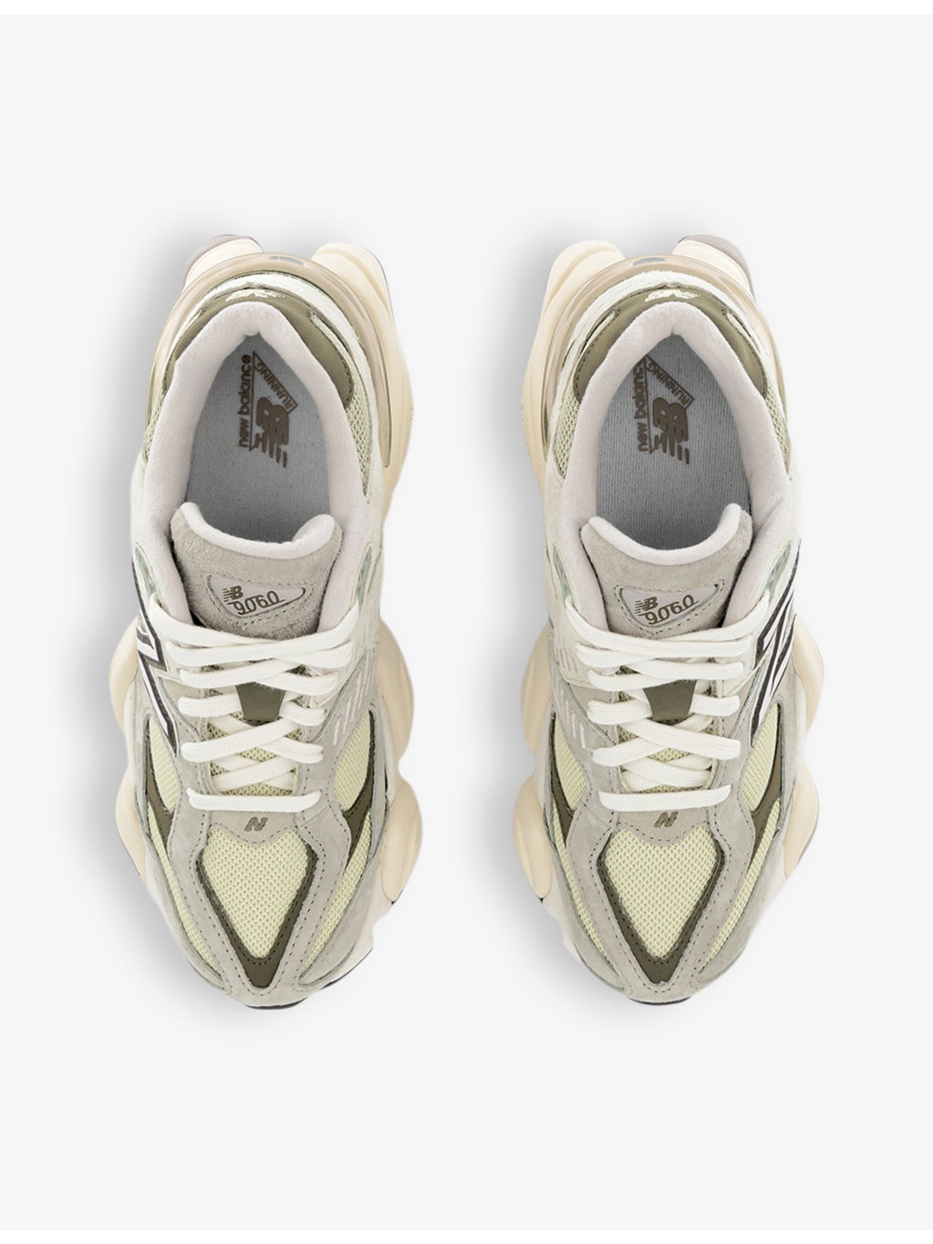 9060 brand-patch leather and mesh low-top trainers - 2