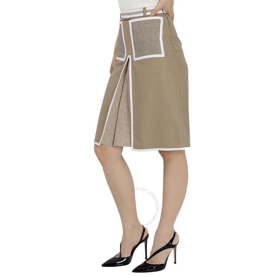 Burberry Wool Cashmere A-line Skirt With Box-pleat Detail - 3