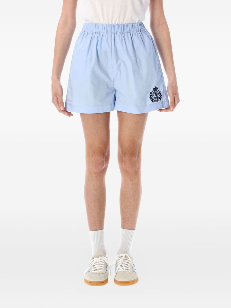Crest-embroidered shorts 1