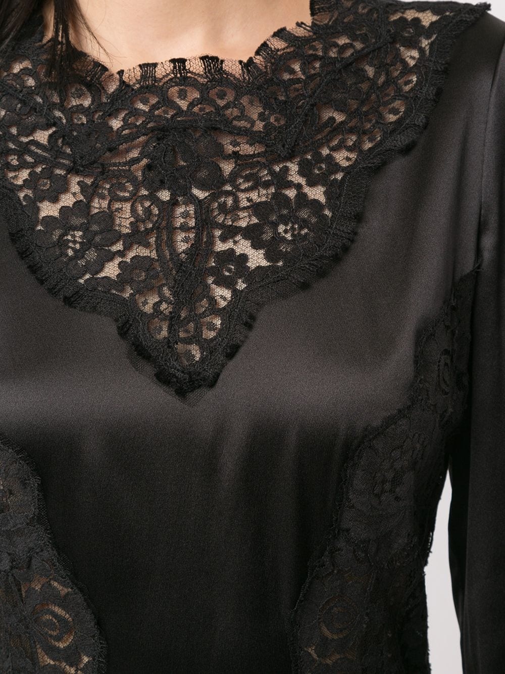 sheer lace panels dress - 5