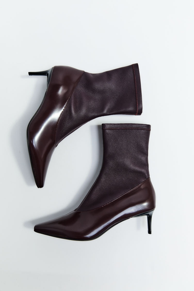 Sock Ankle Boot - Bordeaux - 4