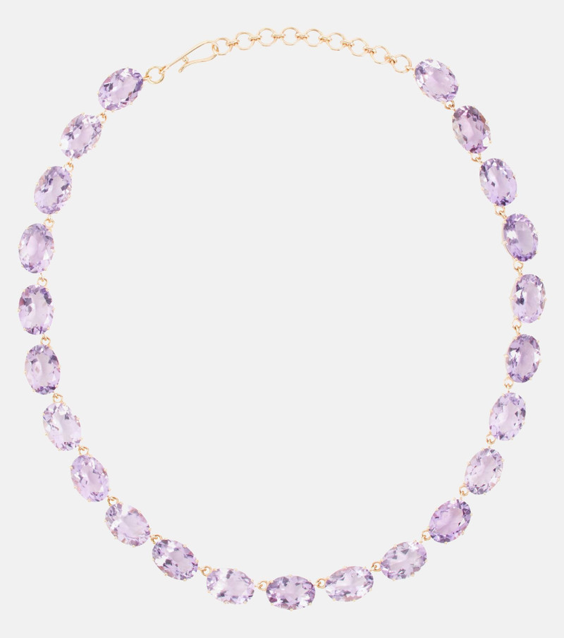 18kt and 14kt gold necklace with amethysts 1