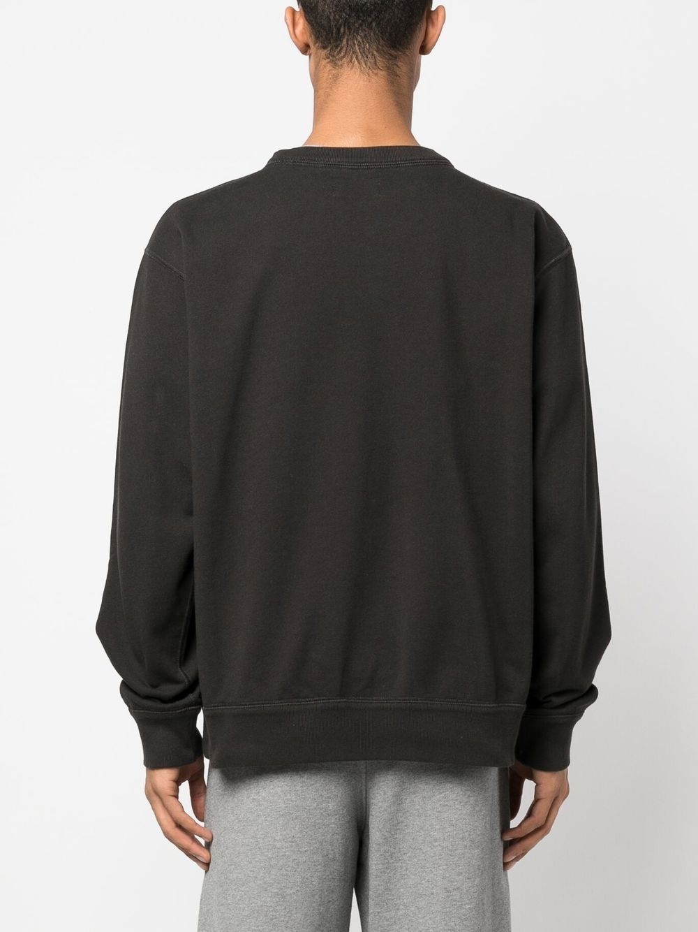 flocked-logo crew neck sweatshirt - 4