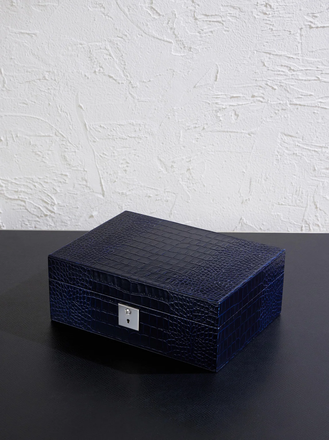 Panama Cross-Grain Leather Jewellery Box - 1