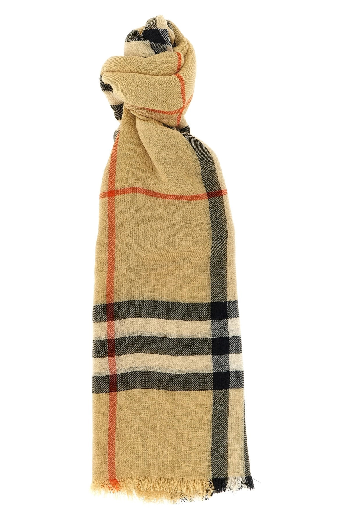 Check wool scarf - 1