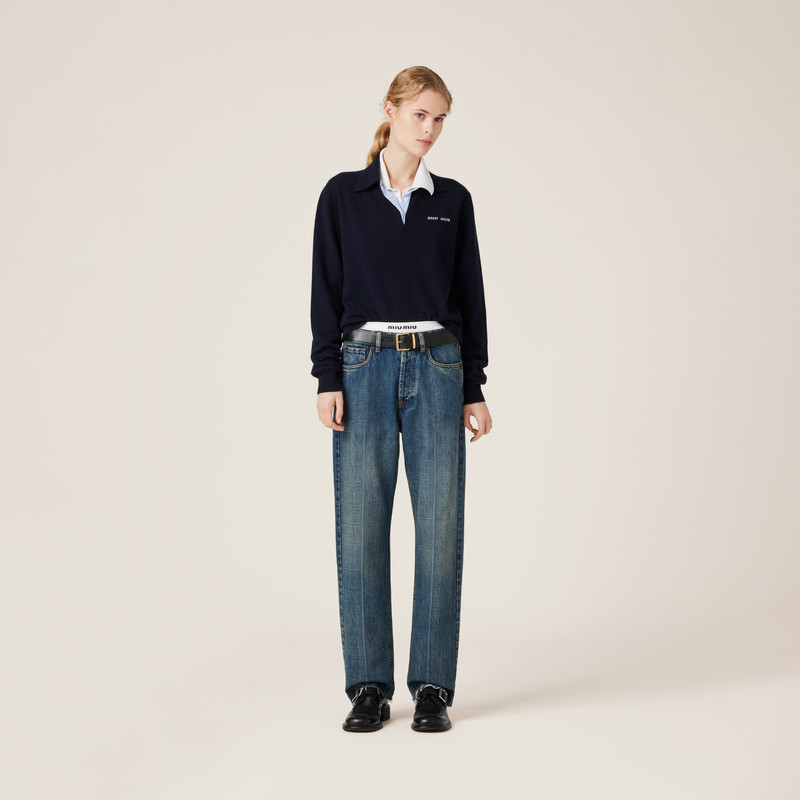 Miu Miu Denim five-pocket jeans outlook
