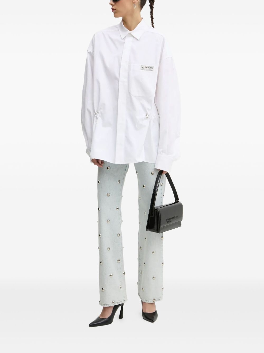 stud-embellished jeans - 1