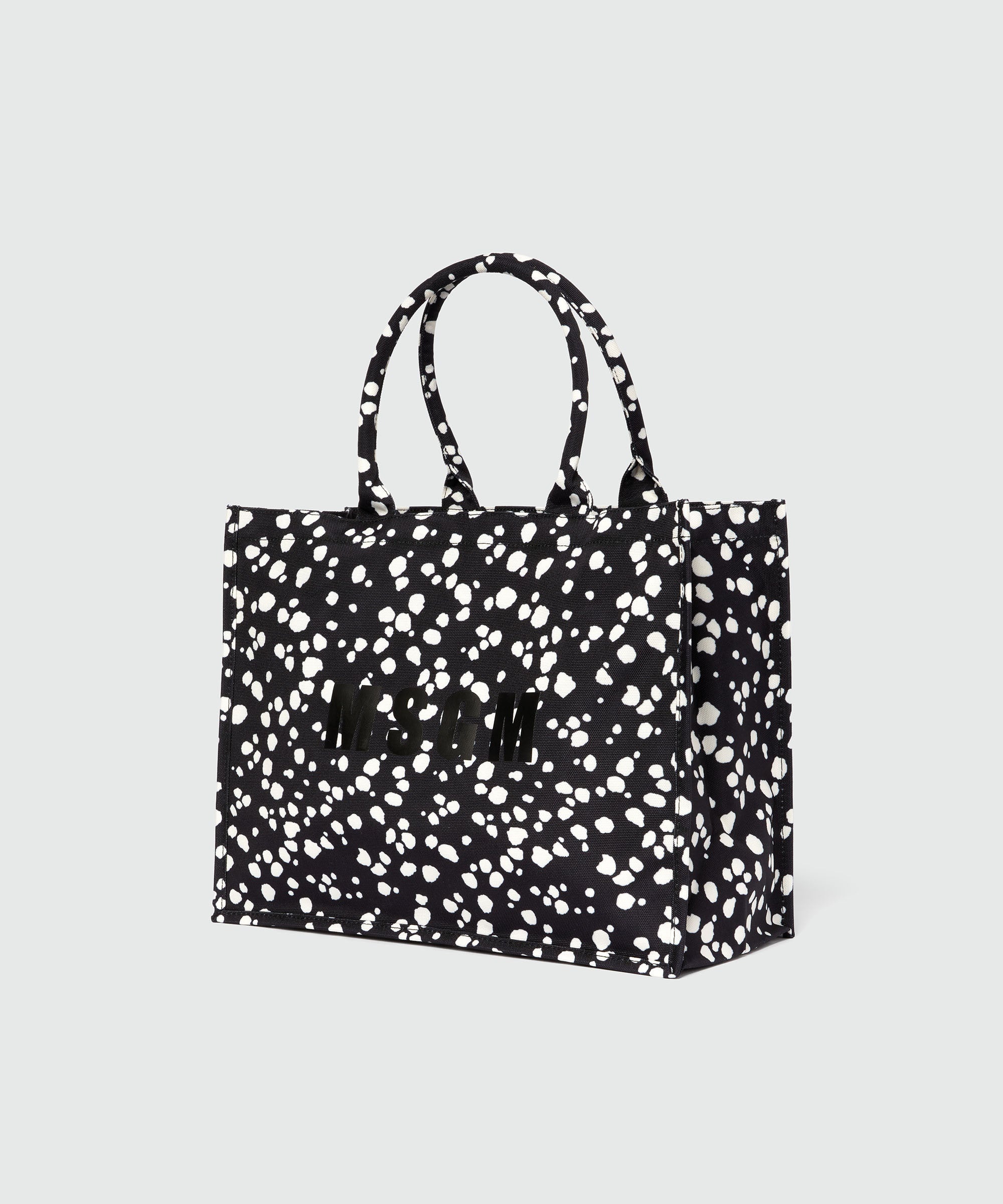 MSGM polka dot canvas tote bag - 3