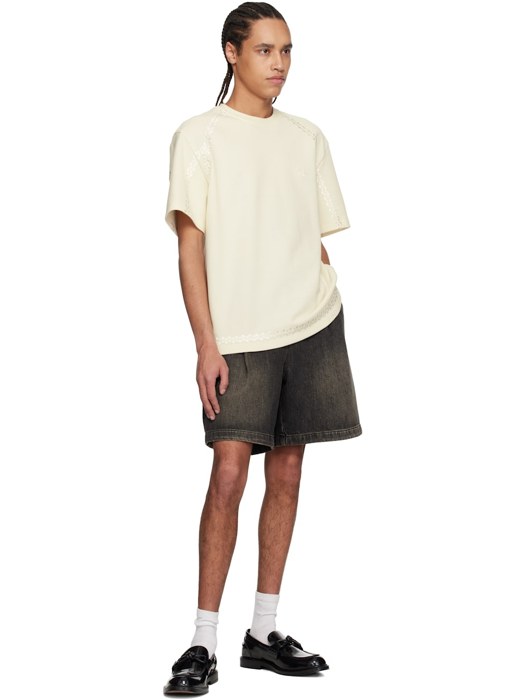 Off-White Line Embroidery T-shirt - 4