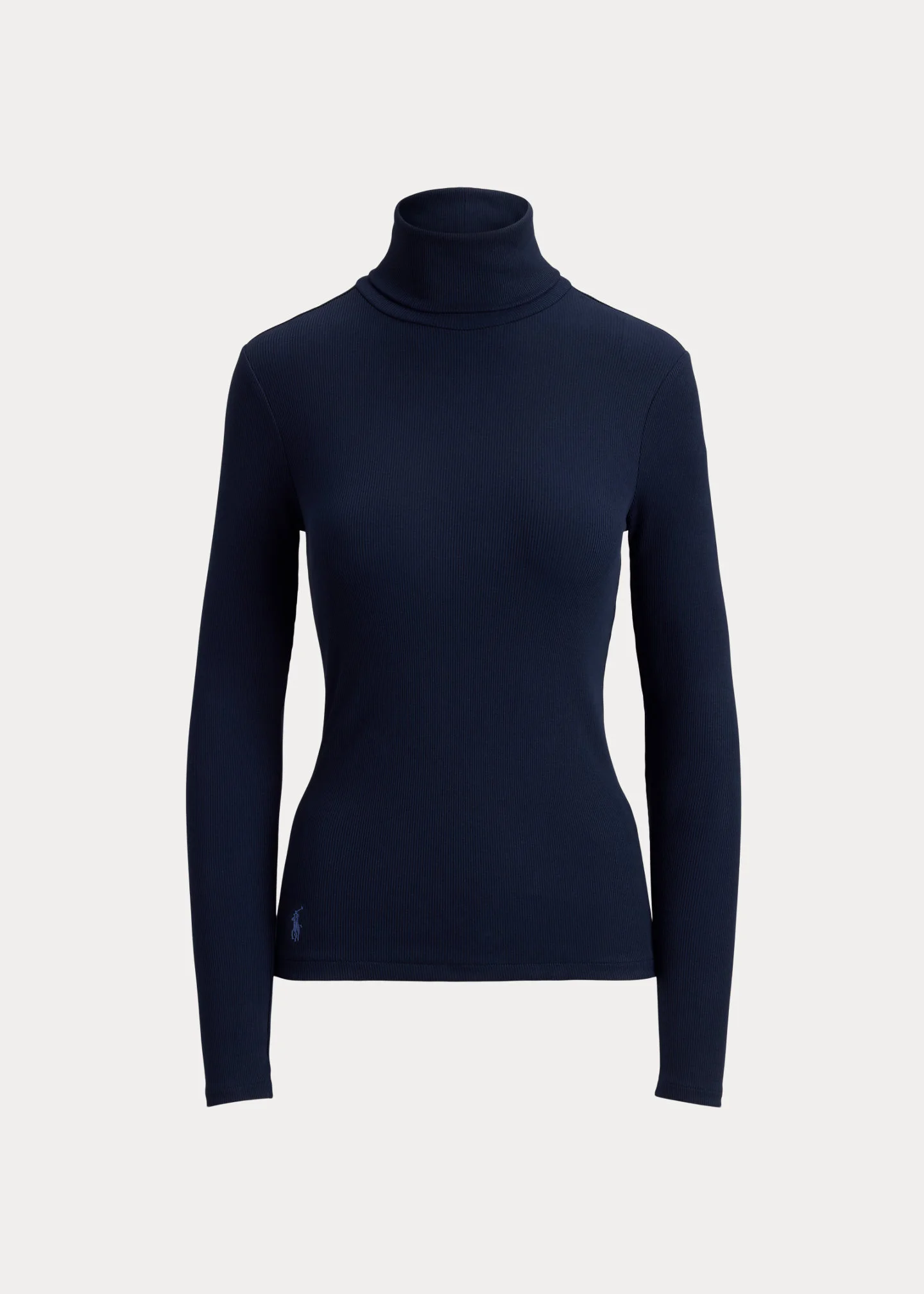 Stretch-Cotton Ribbed Turtleneck - 1