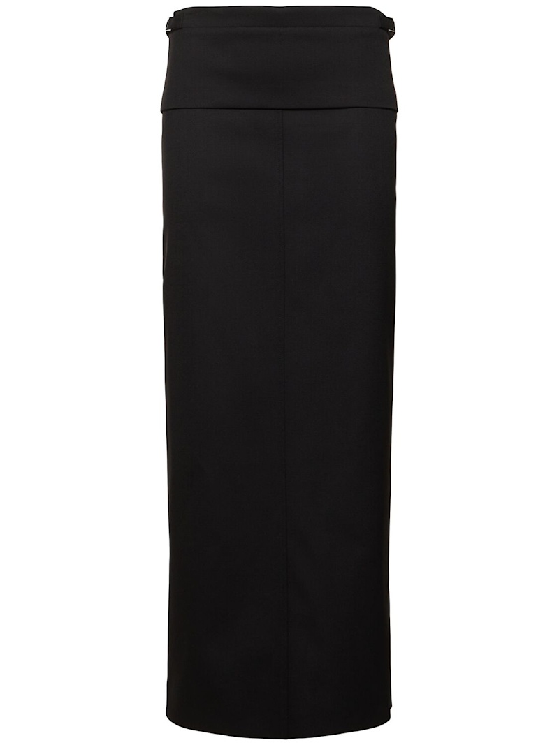 Adriana wool twill suiting long skirt - 1