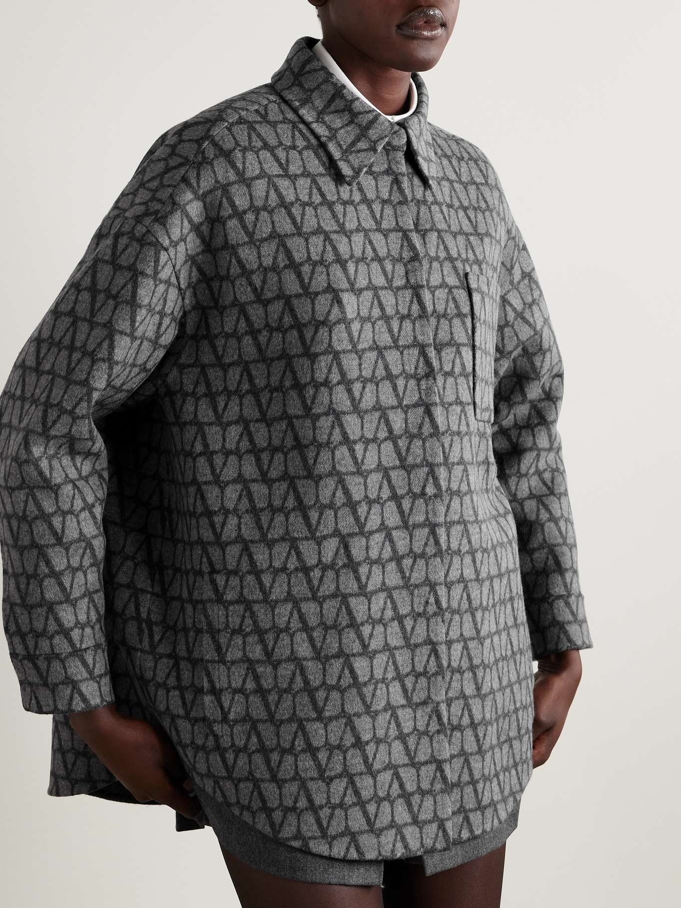 Reversible wool-blend jacquard jacket - 3