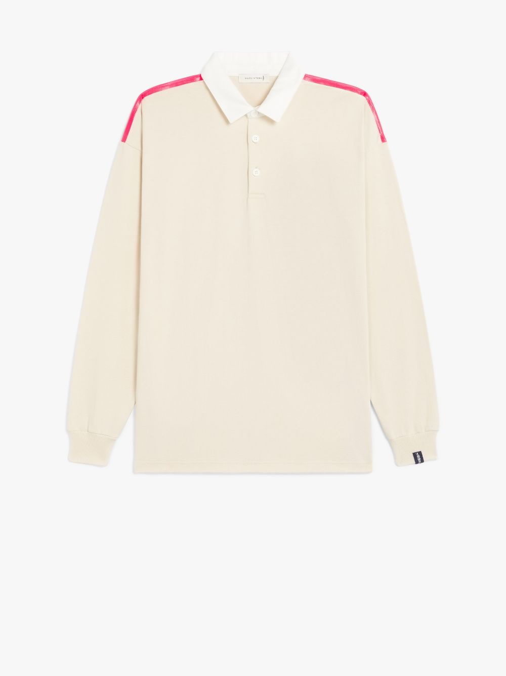 BONE WHITE X PINK COTTON RUGBY SHIRT | GJM-201 - 1