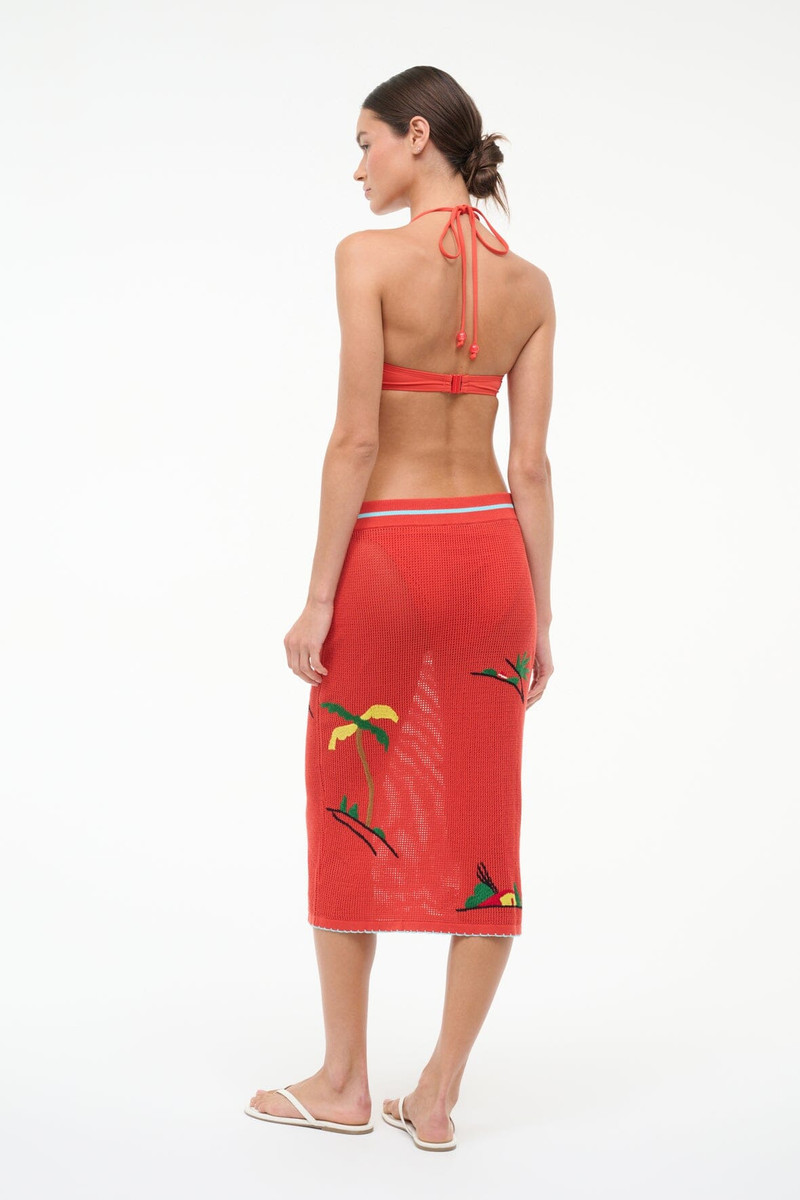 STAUD LEVANTE SKIRT RIVIERA FLAME 6