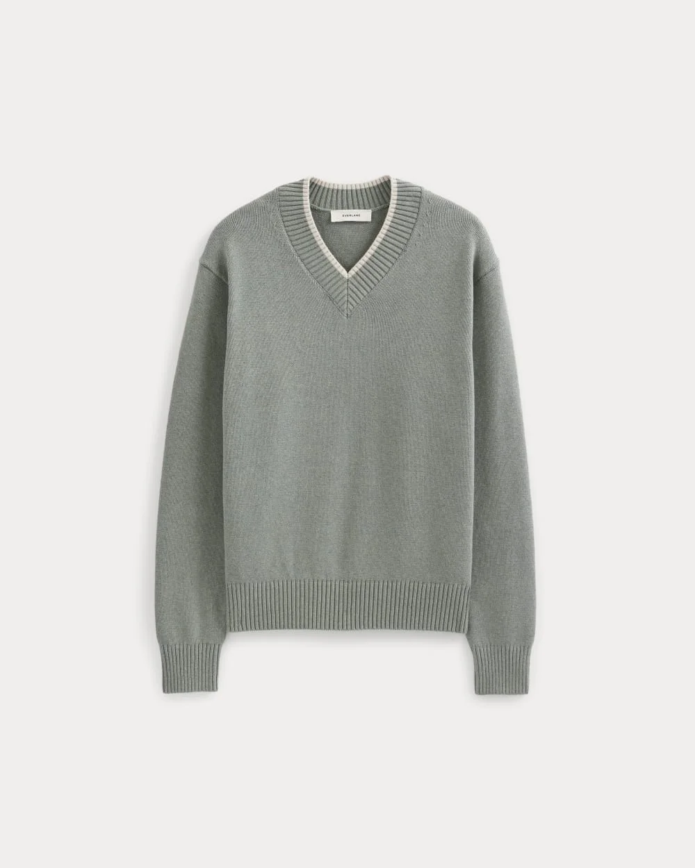 RELAXED V-NECK SWEATER IN EVERYDAY COTTON - 1