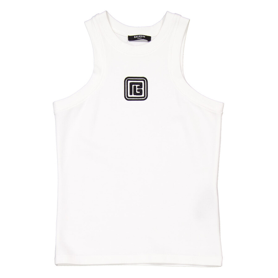 Balmain Crew Neck Straight Hem Tank Top - 5