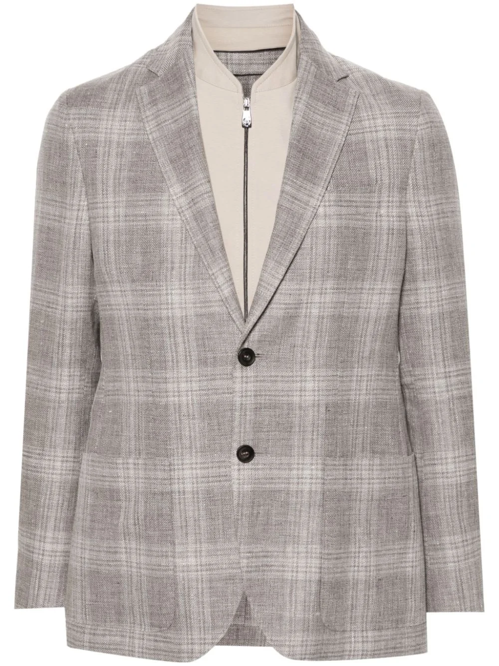 layered single-breasted blazer - 1