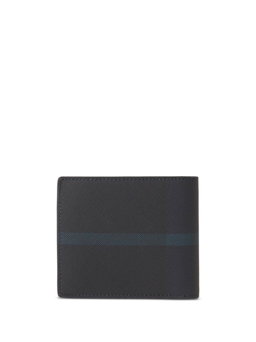 logo-lettering checked leather wallet - 2