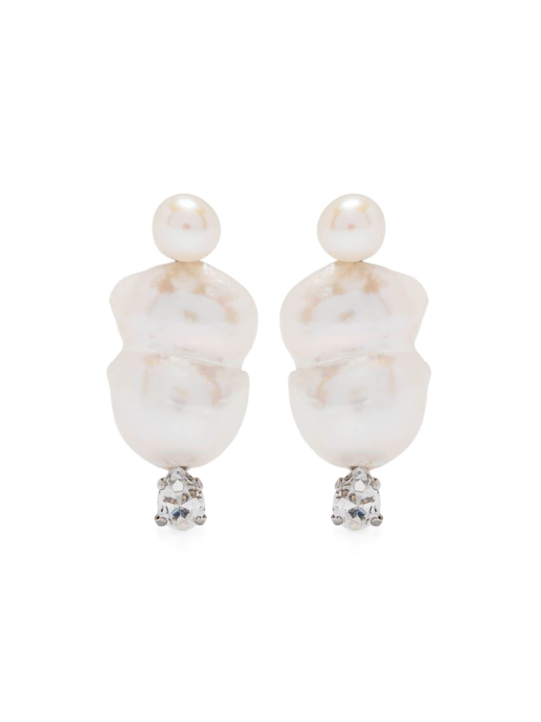 pearl-detail drop earrings - 1