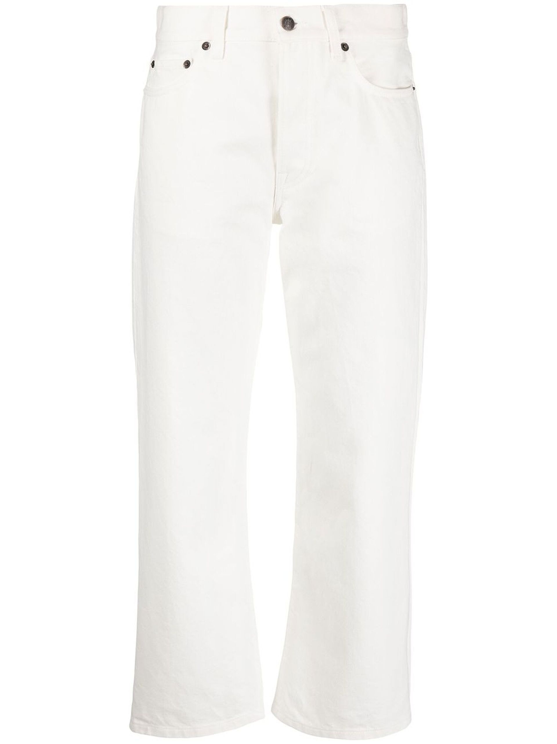 white mid-rise cropped jeans - 1