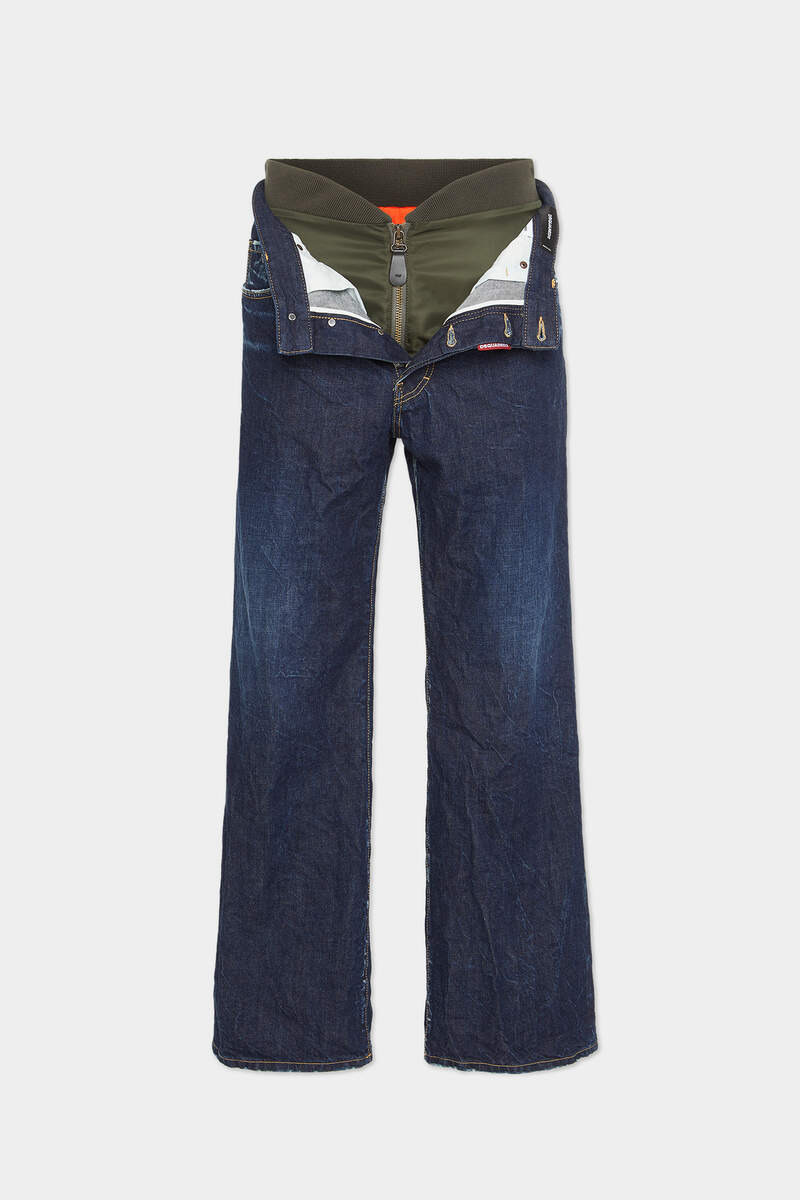 DARK INDIGO AVIATOR WASH LOOSE JEANS 1