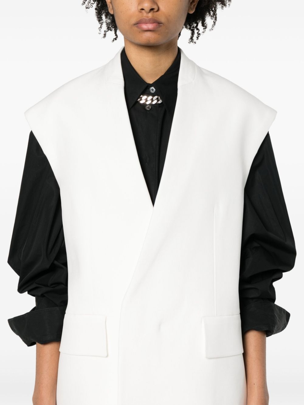 V-neck oversized gilet - 5