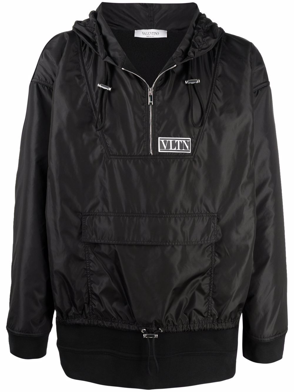 VLTN-patch zipped hoodie - 1