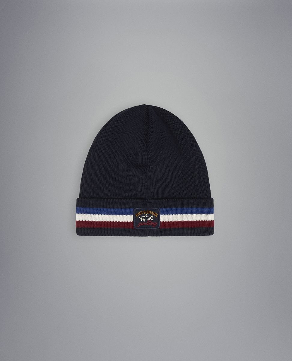 Wool beanie with iconic badge - 1