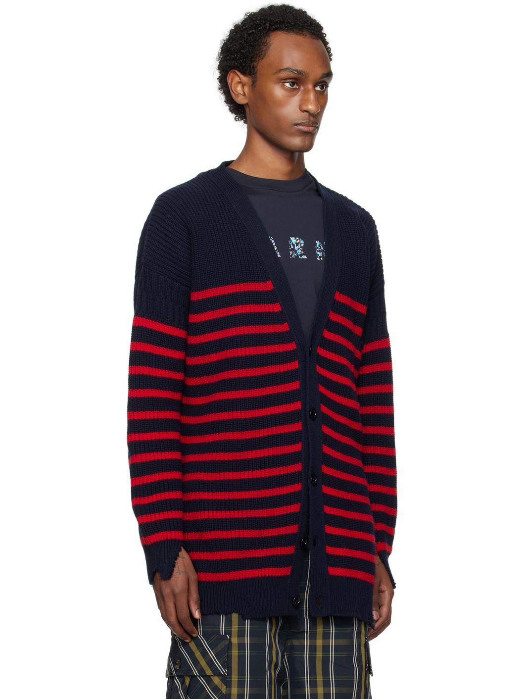 Navy Stripe Cardigan - 2