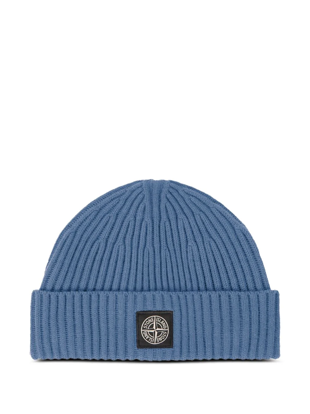 ribbed logo-patch beanie hat - 1