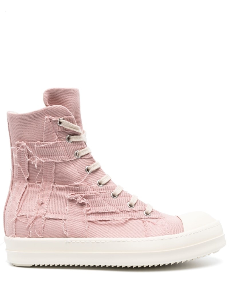 distressed high-top trainers - 1