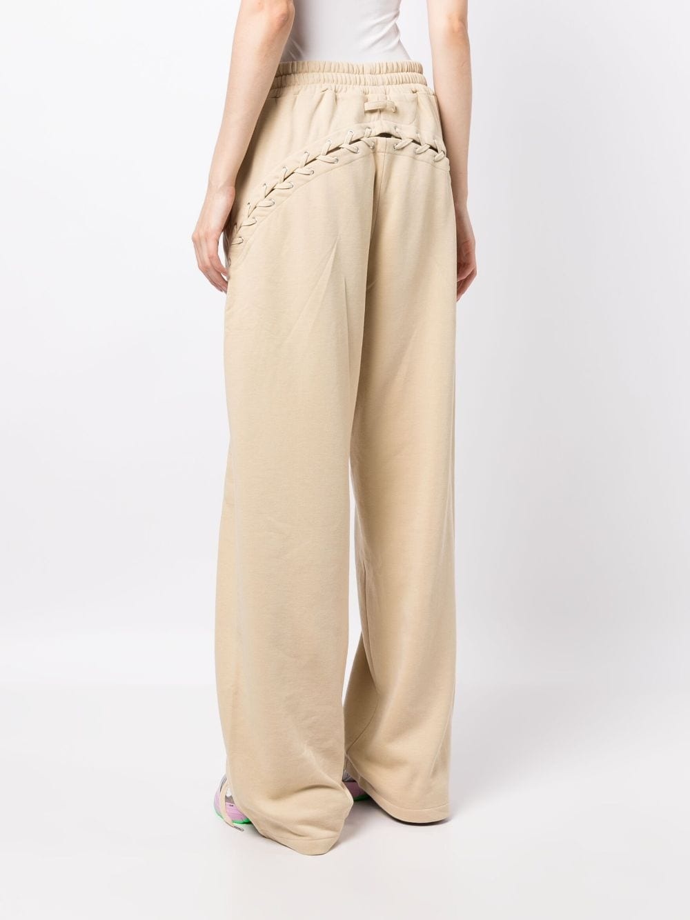 lace-up track pants - 4