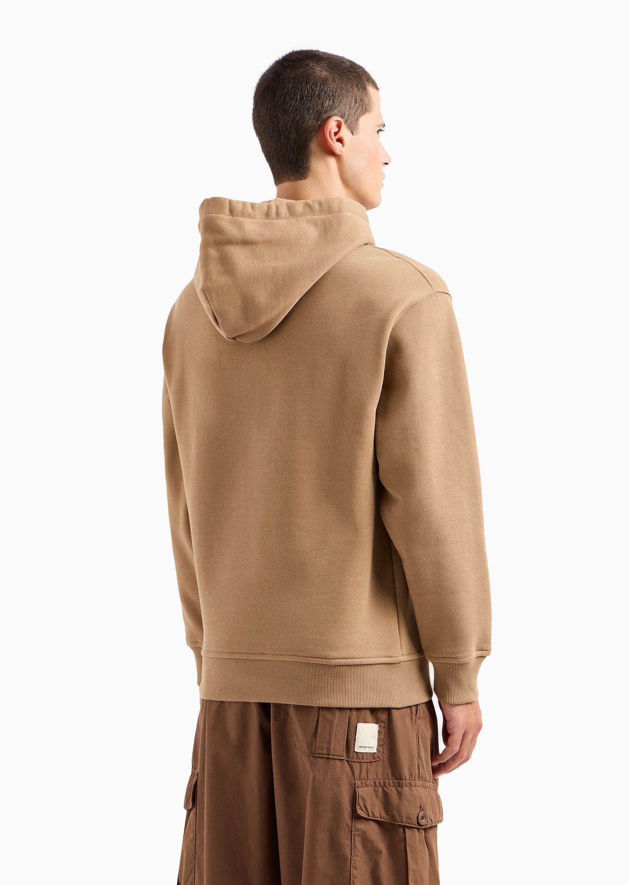 Emporio Armani Sustainability Values Capsule Collection organic jersey hooded sweatshirt with patch - 3