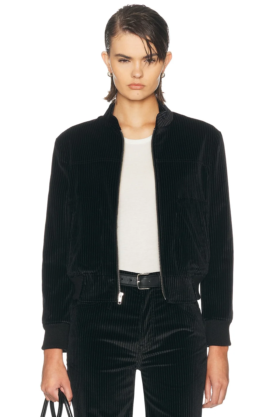 Shrunken Jacket with Stand Collar - 1