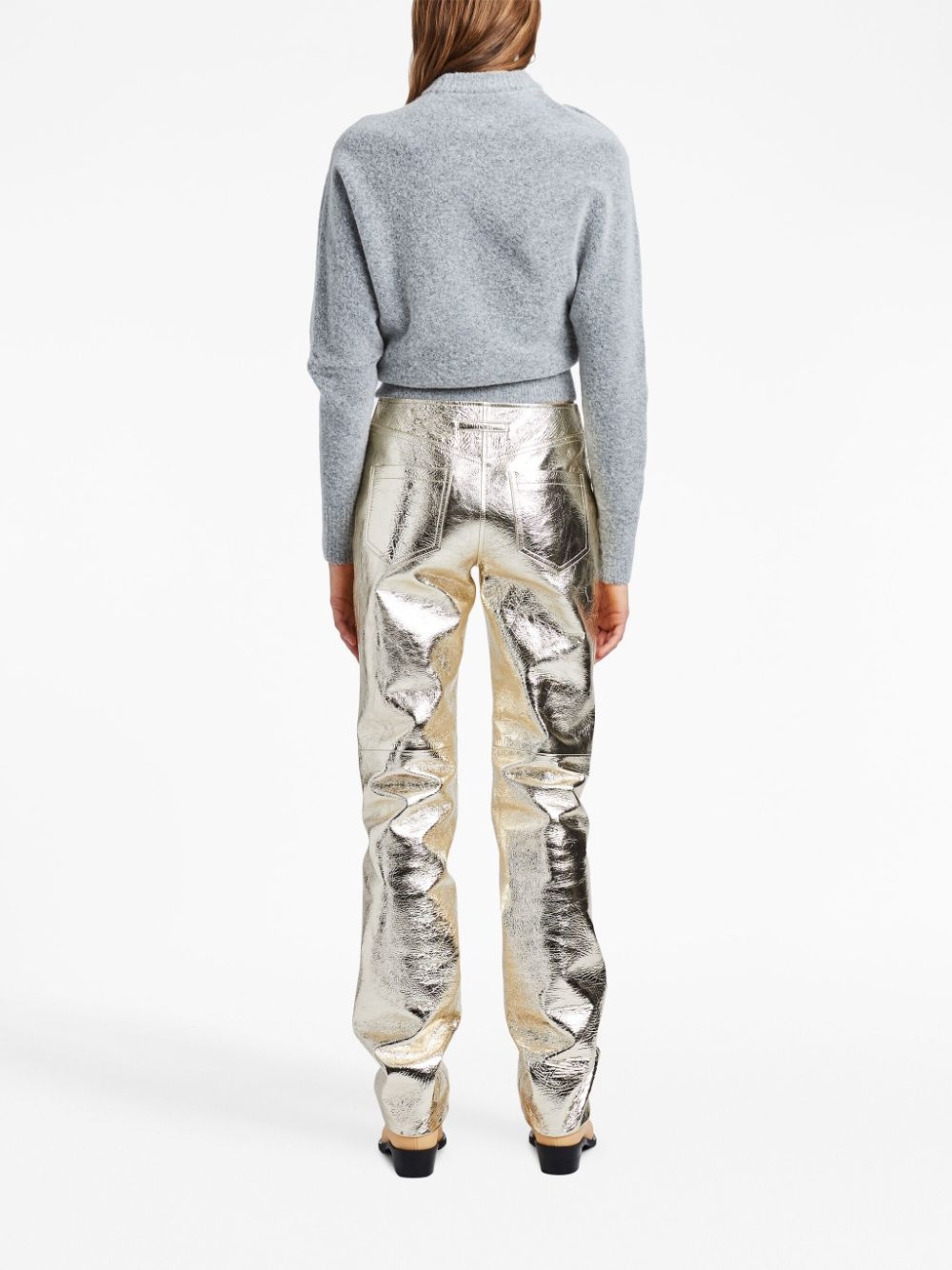 Metallic leather trousers - 4