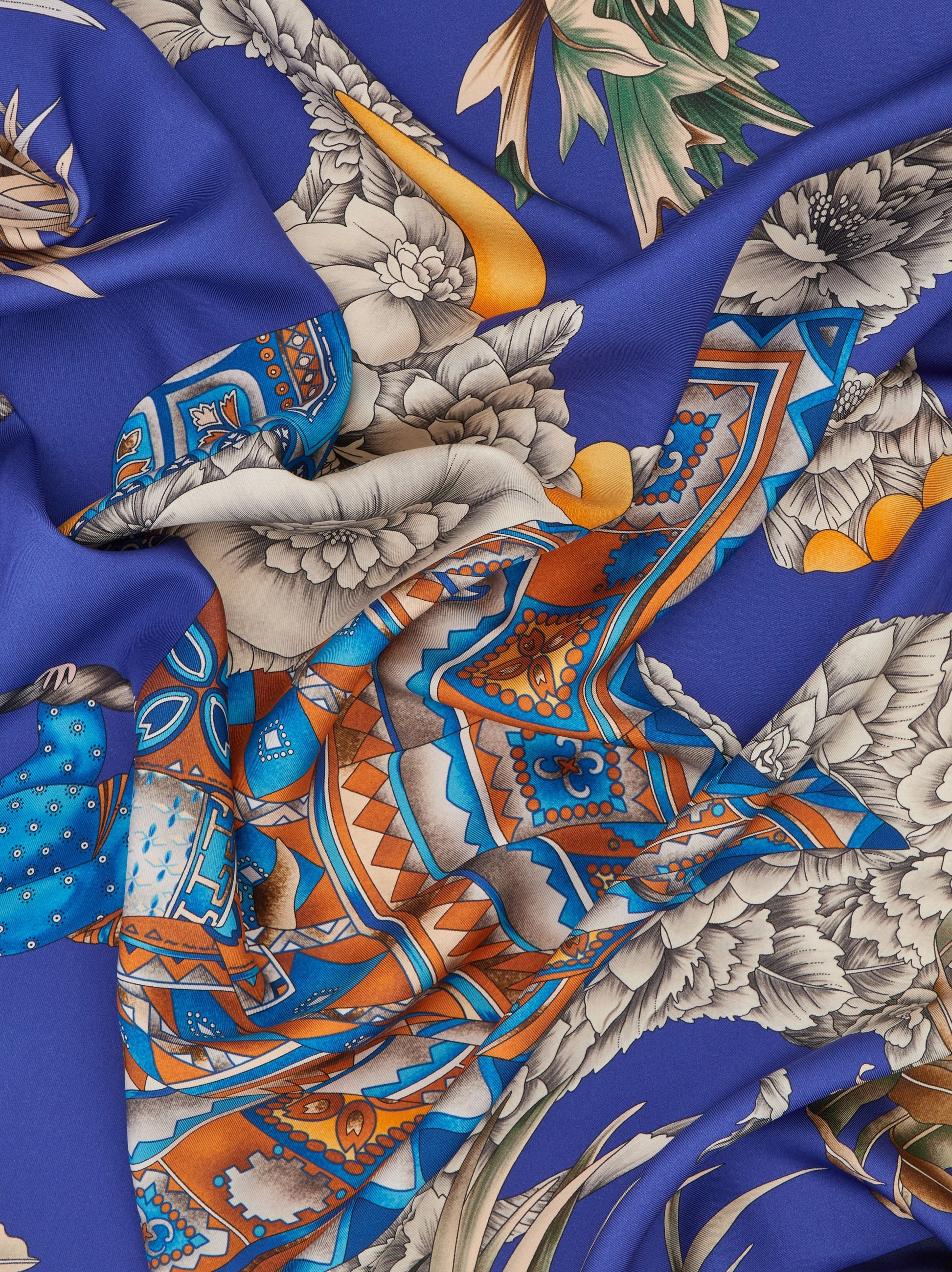 India print silk scarf - 5
