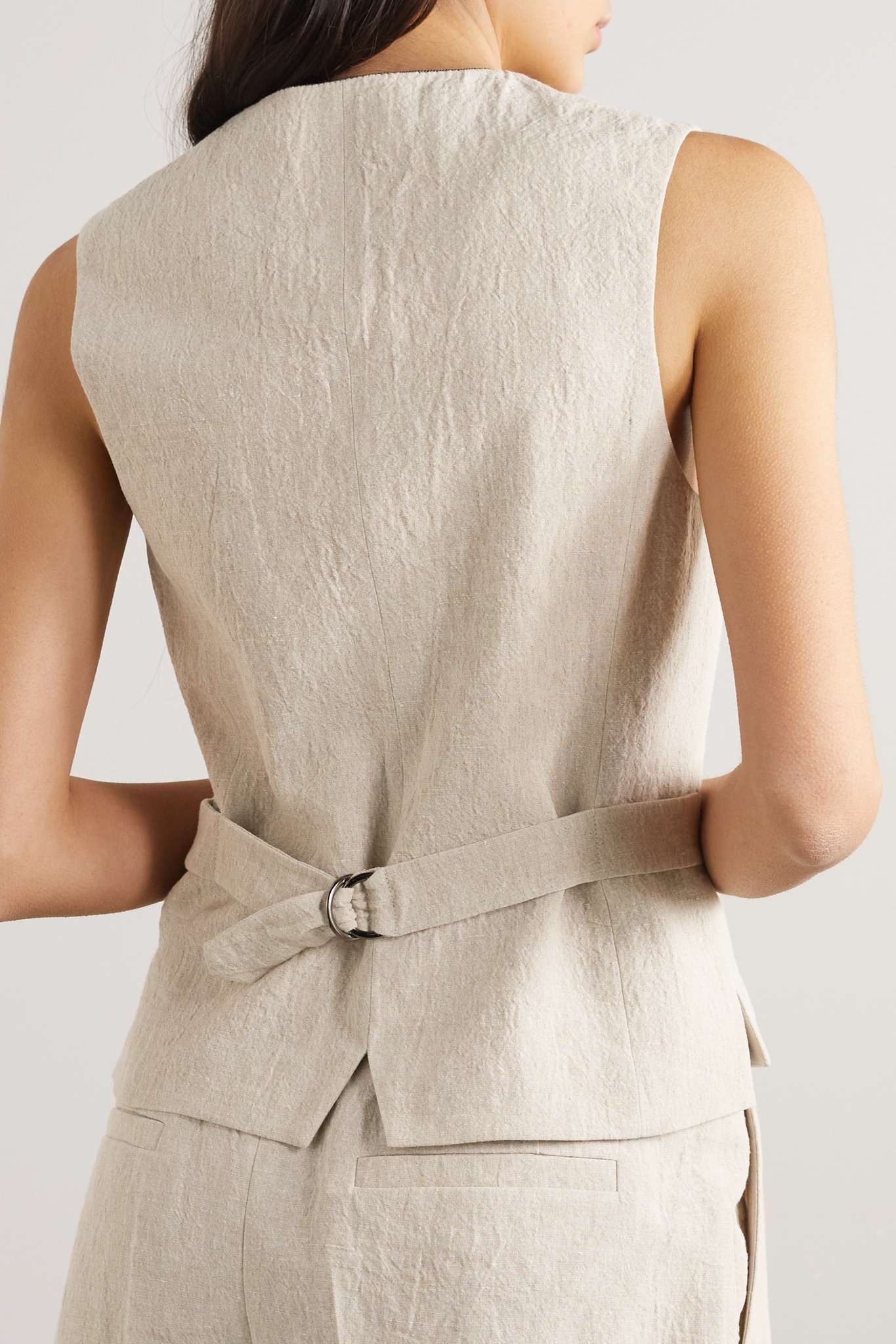 BRUNELLO CUCINELLI Crinkled-linen vest