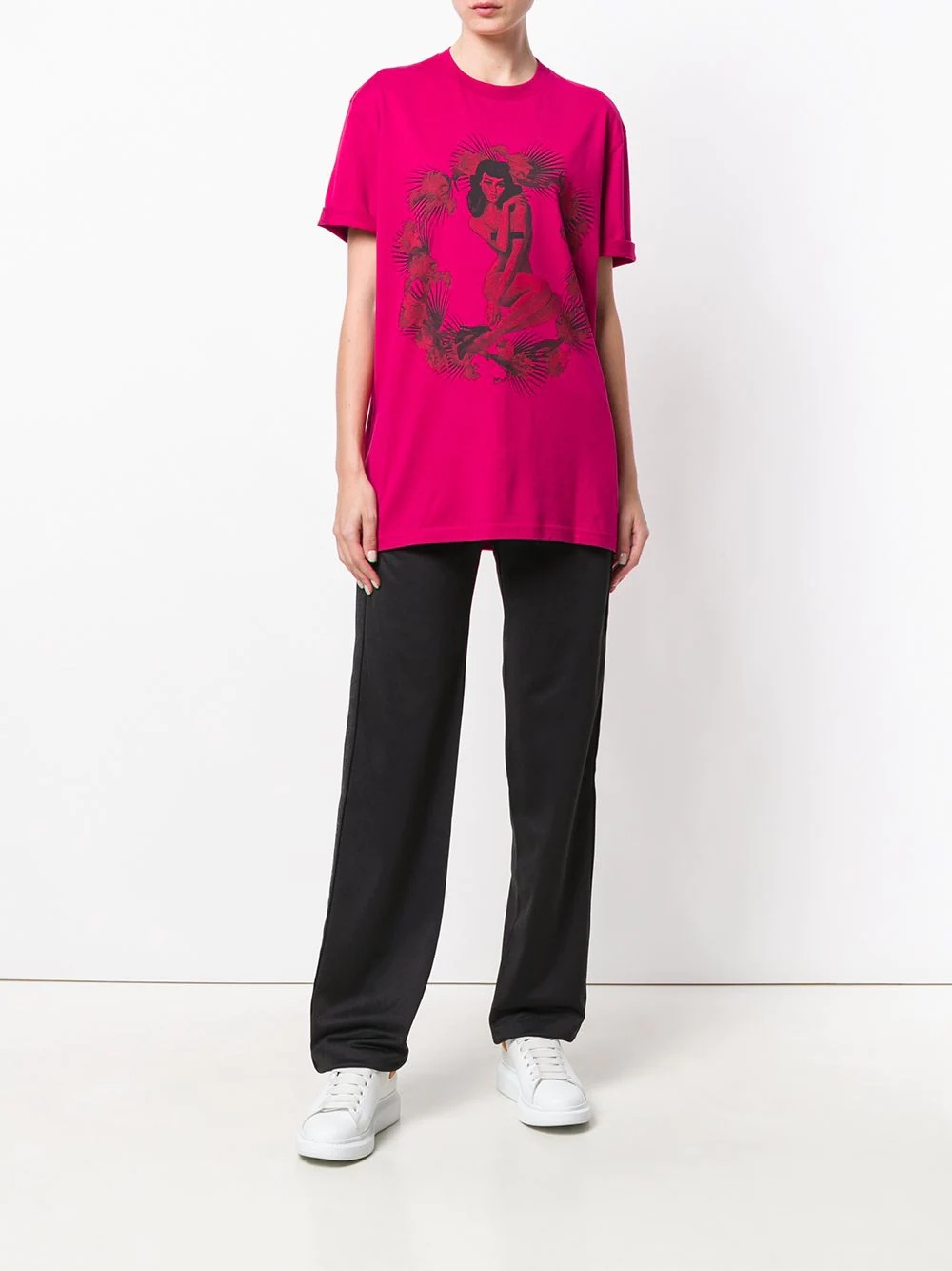 pin-up print T-shirt - 2