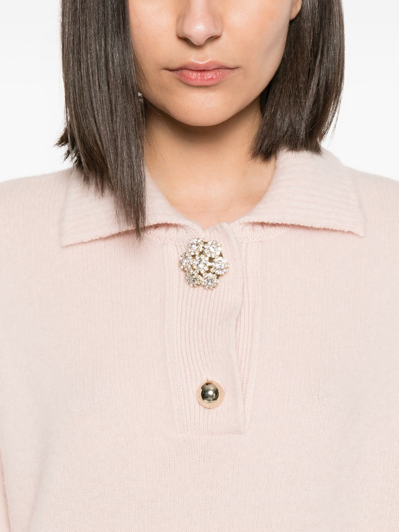 crystal-embellished spread-collar sweater 5