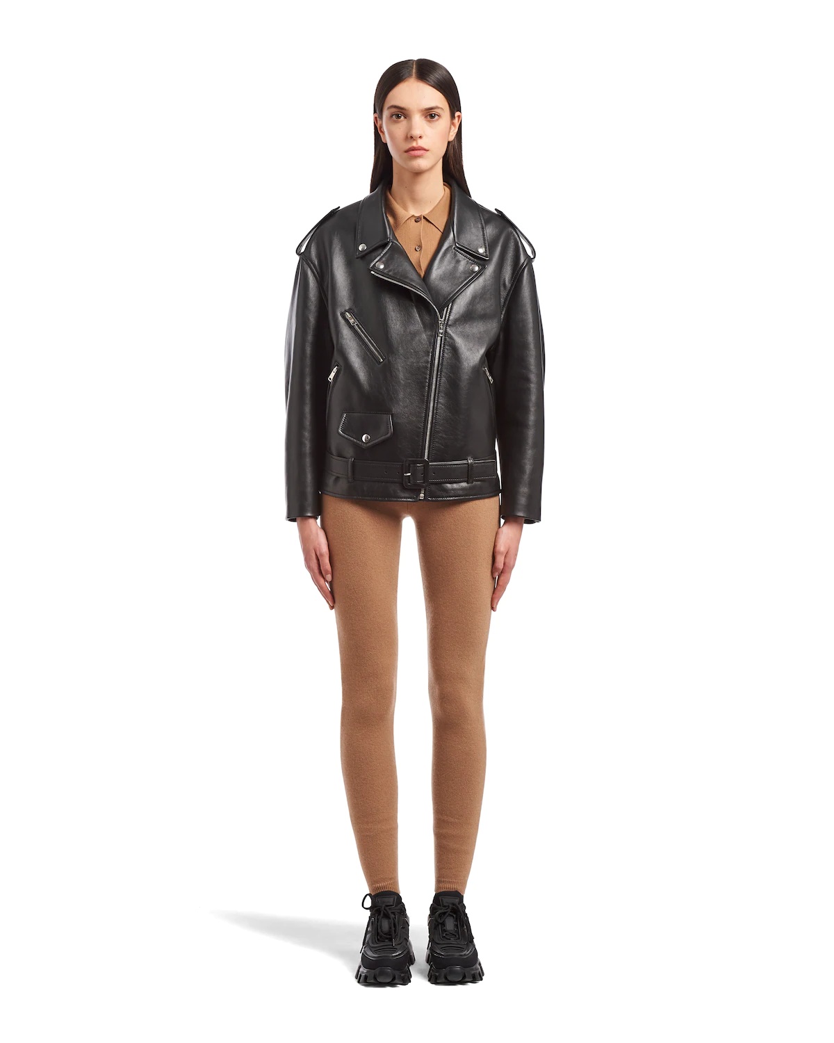 Leather biker jacket - 2
