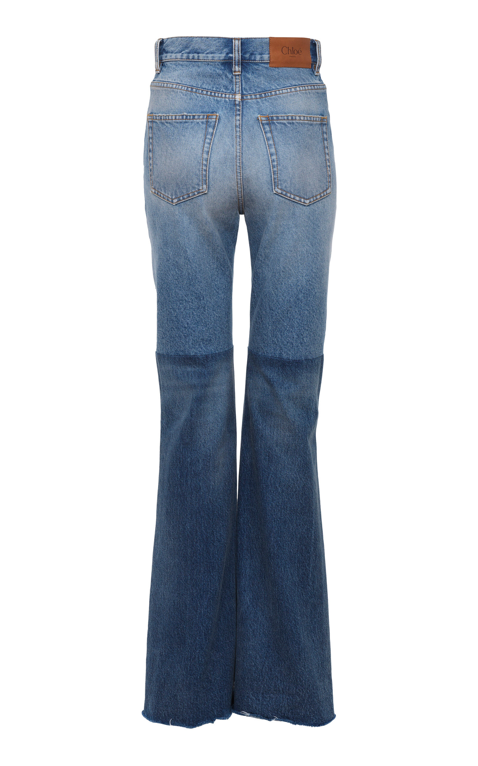 Patchwork Rigid High-Rise Flared-Leg Jeans blue - 5