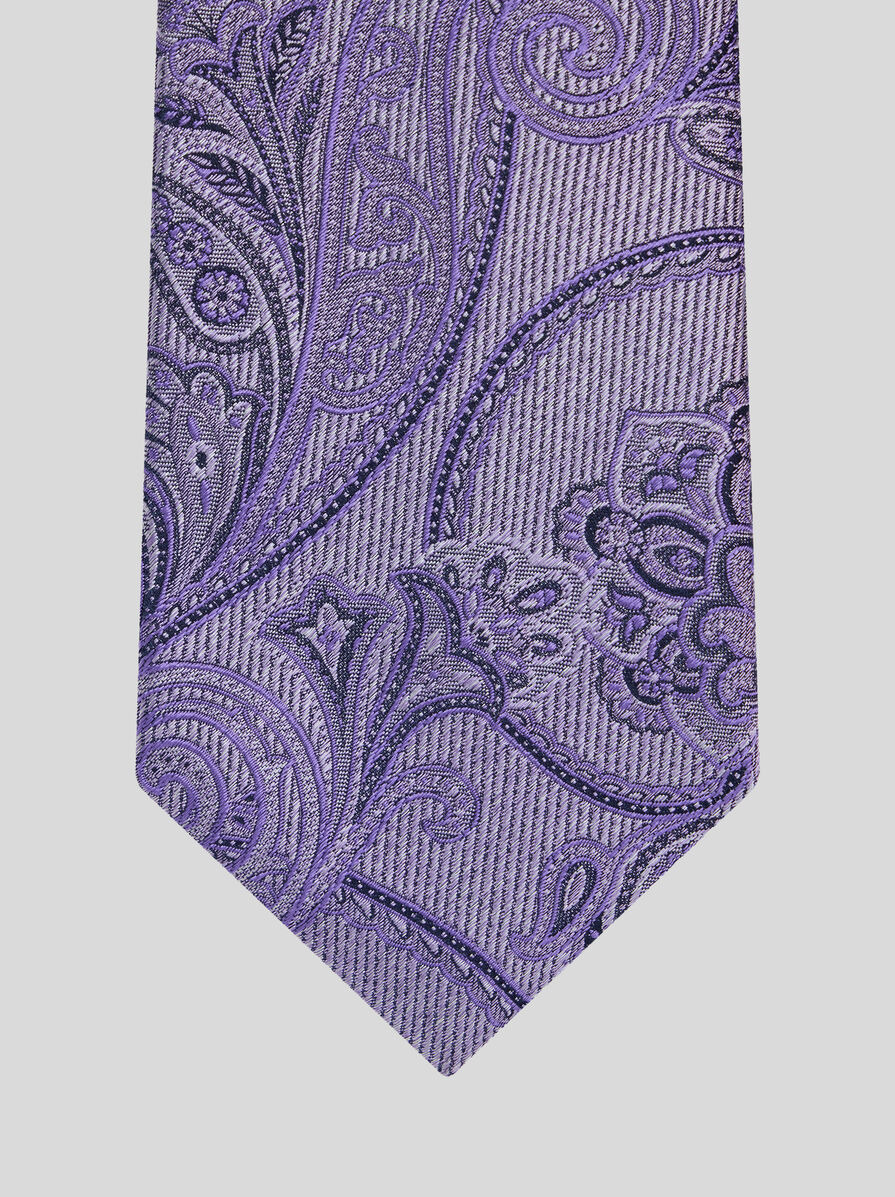 MICRO-STRIPED TIE WITH PAISLEY DETAILING - 3