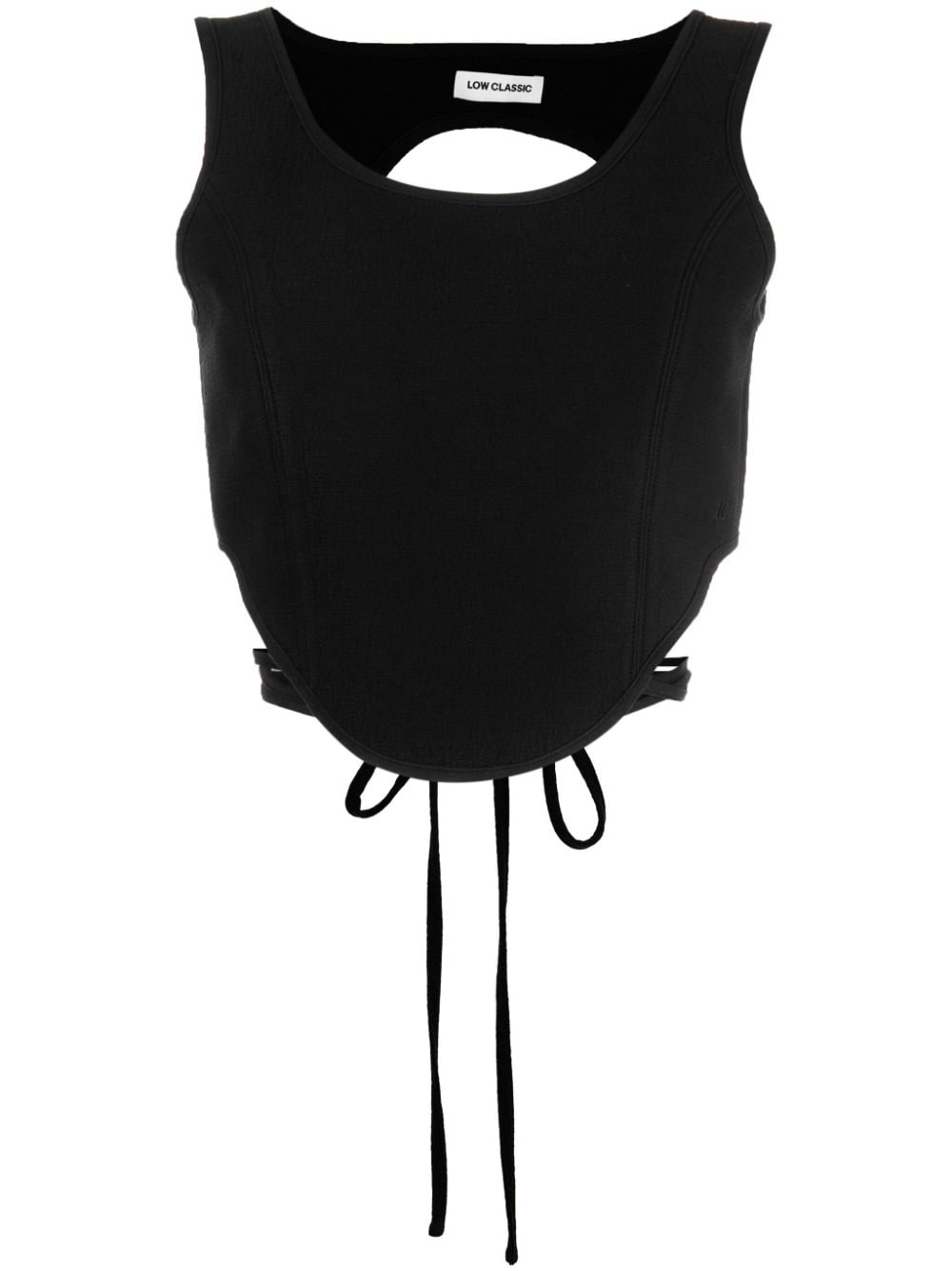 lace-up cropped top - 1